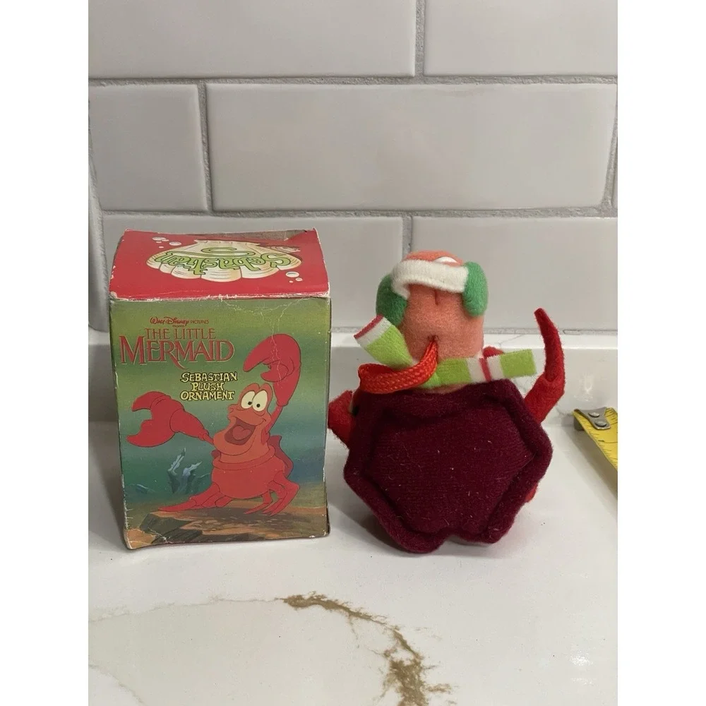 Vtg‎ Disney Little Mermaid Plush Sebastian Ornament Box 1989 McDonalds Holiday